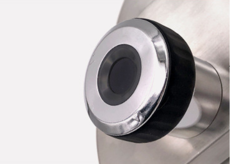 ZM228 Glass Door Lock | SS Backplate | Zn Cylinder | Brushed - Image 2
